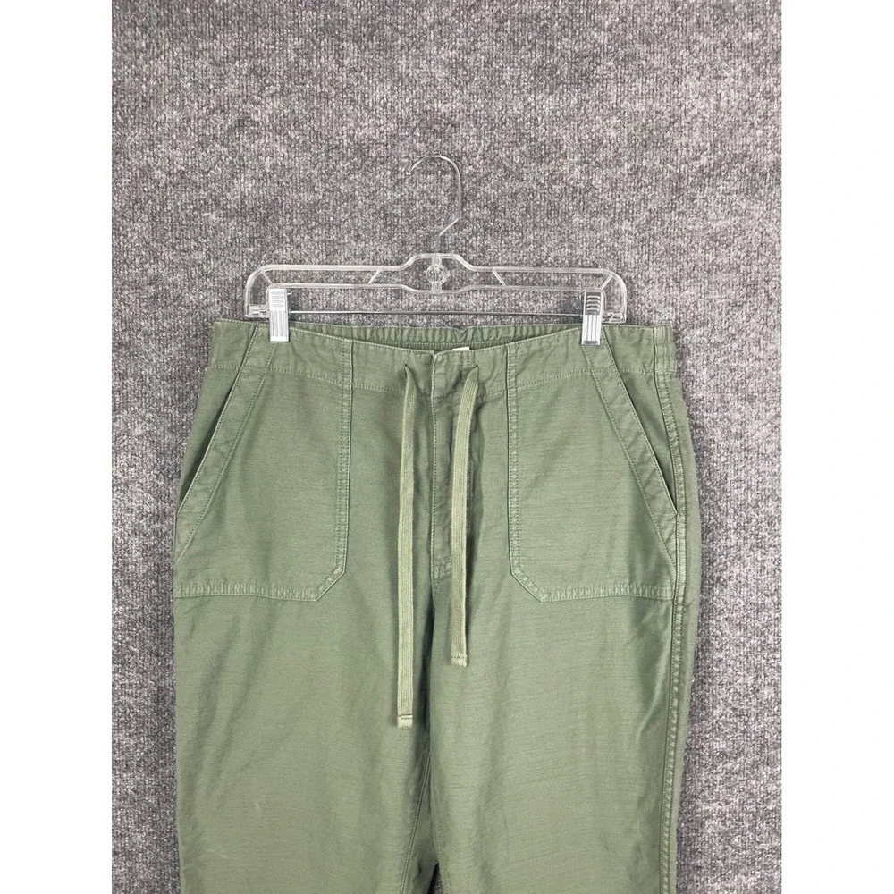 J. Crew Utility‎ Pants Women's 8 Green Drawstring Elastic Waist Straight Leg